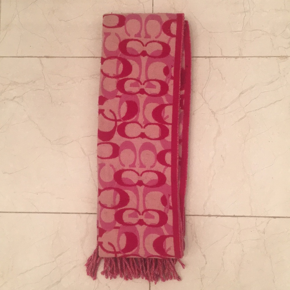 COACH Pink Cashmere Scarf